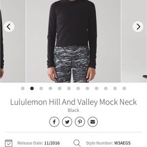 LULULEMON HILL AND VALLEY MOCK NECK